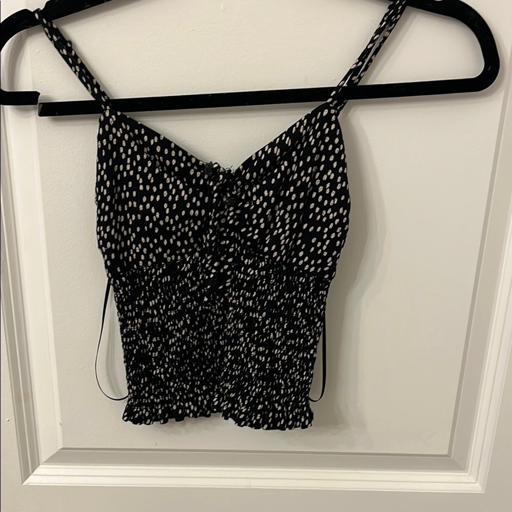 Black and White Polka Dot Women's Top